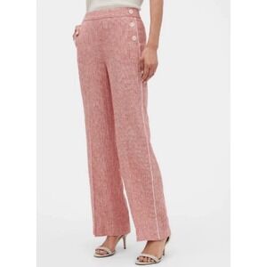 Banana Republic Women Wide Leg Dress‎ Pants Linen Blend High Rise Career Office